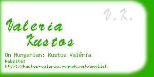 valeria kustos business card