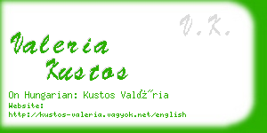 valeria kustos business card